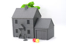 American Suburban House DS-02 with Garage - 3D Printed Miniature Wargaming Terrain