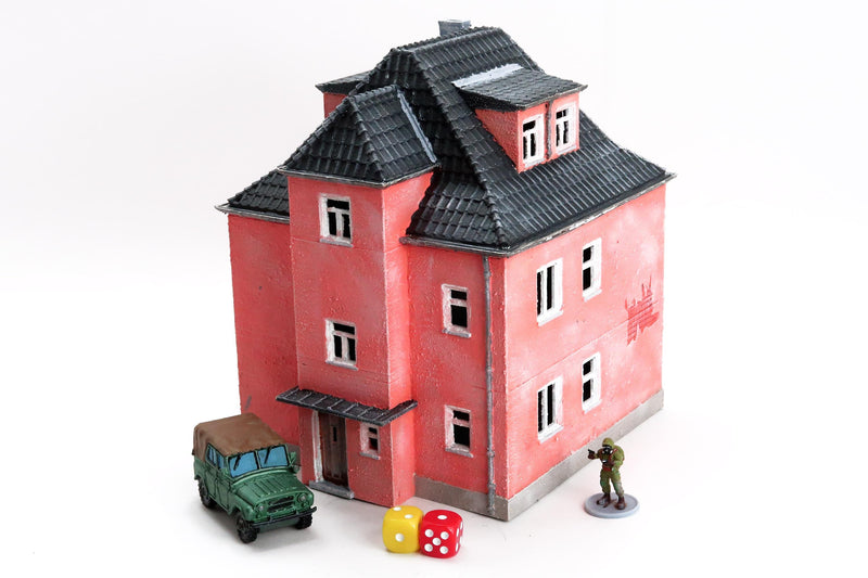 Fulda Cap West German Village House DS T3 - 3D Printed Miniature Cold War Era Wargaming Terrain 28mm / 20mm / 15mm Scale