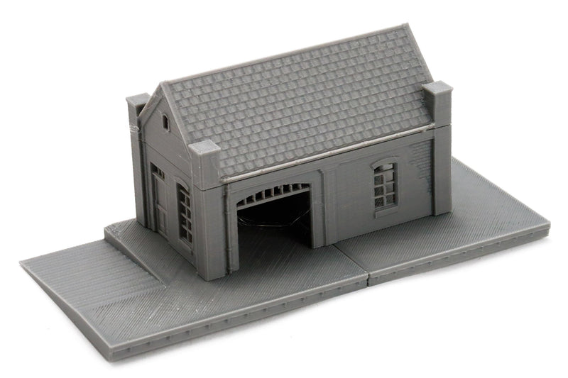 Train Station Warehouse with Loading Platform - 3D Printed Miniature WW2 Wargaming Terrain 28mm / 20mm / 15mm Scale
