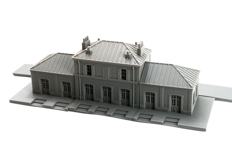 Carentan Train Station with Platform - 3D Printed Miniature WW2 Wargaming Terrain 28mm / 20mm / 15mm Scale