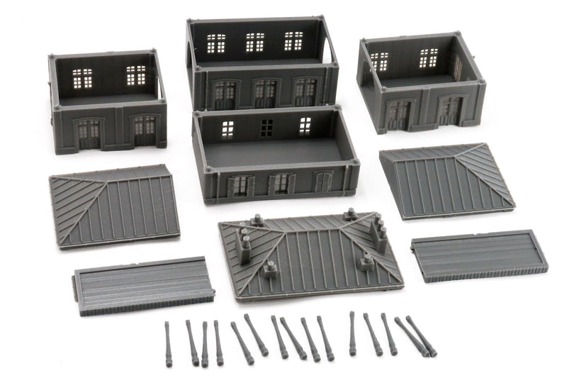 Carentan Train Station with Platform - 3D Printed Miniature WW2 Wargaming Terrain 28mm / 20mm / 15mm Scale