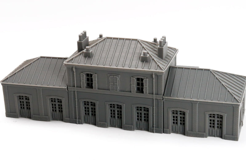 Carentan Train Station with Platform - 3D Printed Miniature WW2 Wargaming Terrain 28mm / 20mm / 15mm Scale