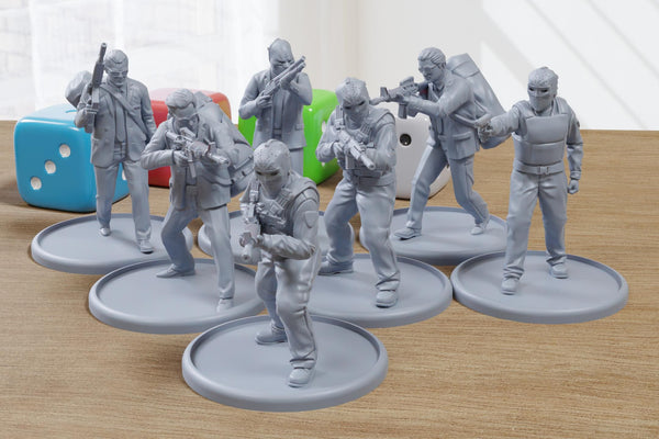 Heat-Inspired Robbers - 3D Printed Miniature Wargames Minifigures - Tabletop Modern Warfare - 28mm / 32mm Scale