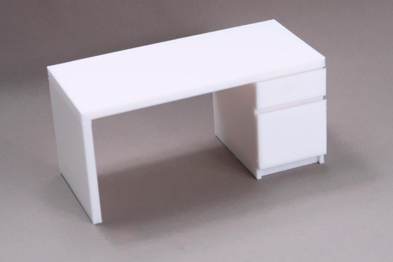 Modern Dollhouse Desk with Drawers – 1:12 Scale – 3D Printed Miniature Furniture, Custom Options Available