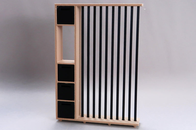 Modern Room Divider | 1:12 Scale Dollhouse Furniture | 3D Printed Miniature Partition with Storage