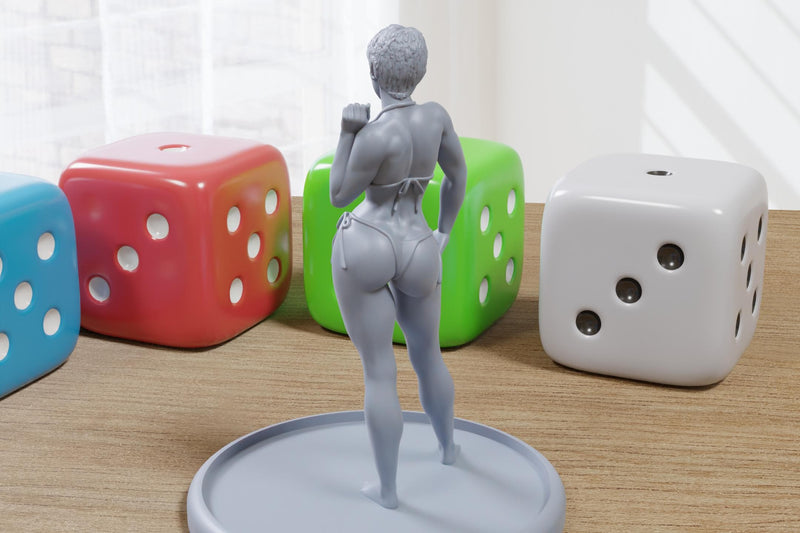 Sienna the Summer Muse - Sexy Pinup - 3D Printed Minifigures for Fantasy Miniature Tabletop Games DND, Frostgrave 28mm / 32mm / 75mm