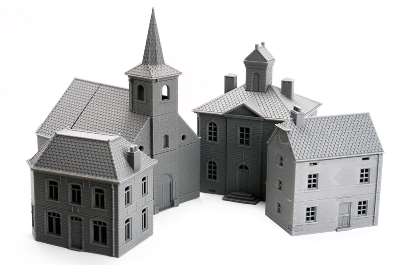 Ardennes Village Set - 3D Printed Miniature WW2 Wargaming Terrain 28mm / 20mm / 15mm Scale