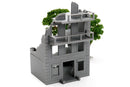 Stalingrad Ruined Building MTST7 - 3D Printed Miniature Wargaming Terrain (WWII Urban Ruins)