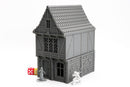 Medieval Fantasy House, 28mm RPG Terrain, Night District Tabletop Building, Unpainted Miniature Scenery