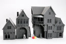 Medieval Night District Bundle, 28mm Fantasy RPG Terrain, 4 Tabletop Buildings