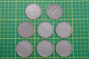 8pc set of thin 44mm Bases for tabletop wargaming minis - 3D printed - Ideal for 28mm / 32mm Scale Miniatures