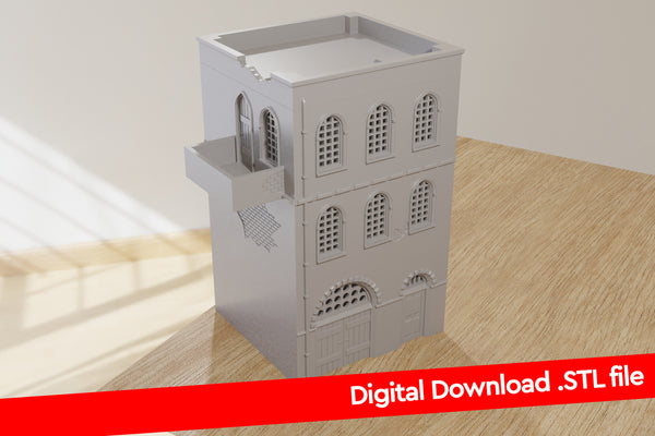 Arab Urban House DH 3 Corner House - Digital Download .STL Files for 3D Printing