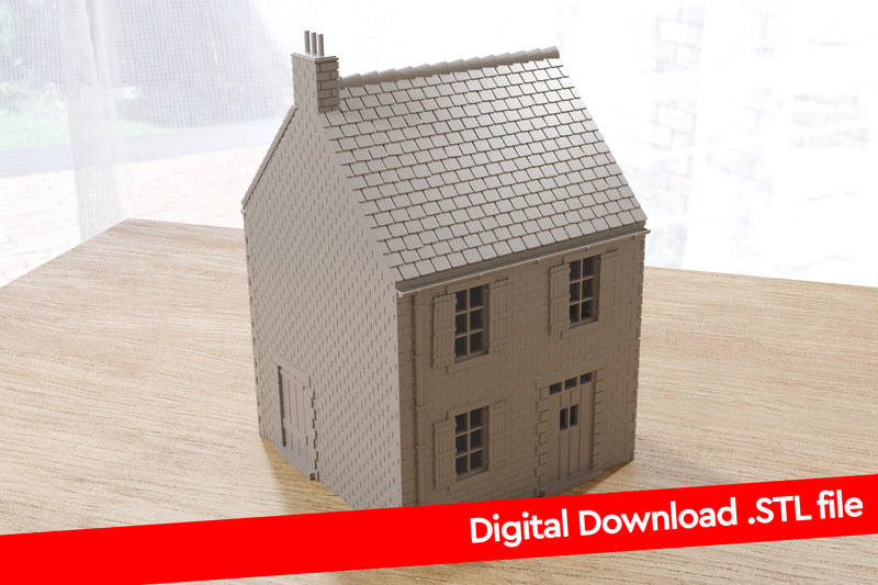 Normandy Village House Double Storey Type 2 - Digitaler Download .STL-Datei für 3D-Druck