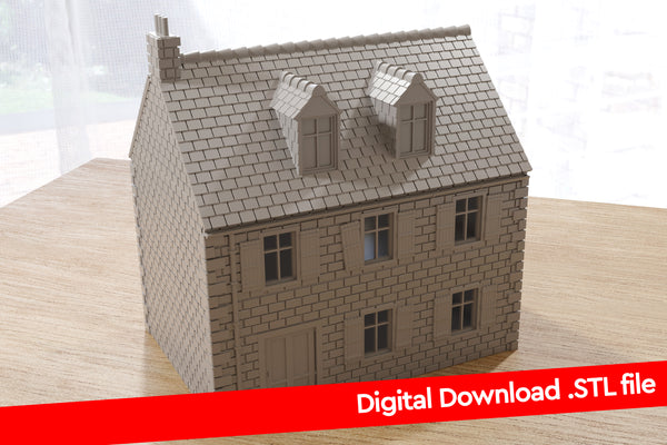 Normandy Village House Double Storey Type 3 - Digitaler Download .STL-Datei für 3D-Druck