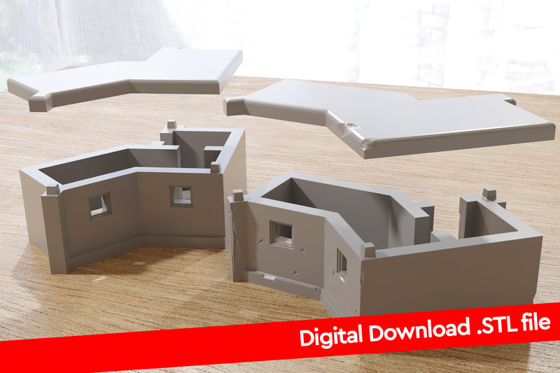 Doppelter MG-Stand Deutscher Bunker - Digitaler Download .STL-Datei für 3D-Druck