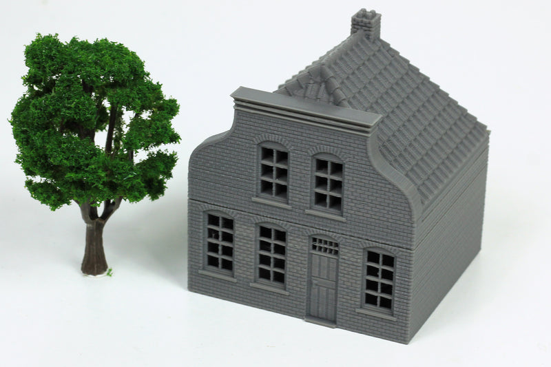 Dutch Neck Facade House - Tabletop Wargaming WW2 Terrain | 15mm 20mm 28mm HO Miniature 3D Printed Model