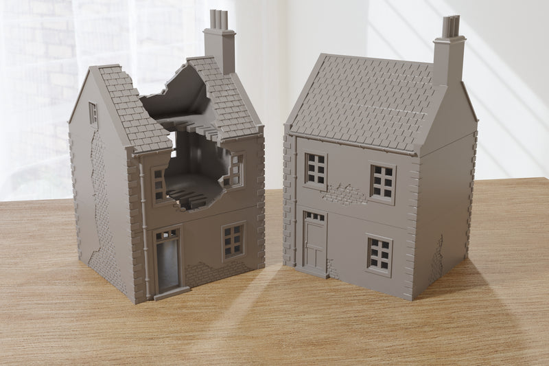 Normandy Cottage DS-T7 (French Village VOLUME 2) - Intact & Destroyed - Digital Download .STL Files for 3D Printing