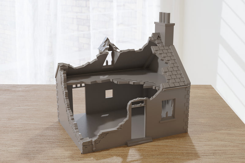 Normandy Cottage SS-T2 (French Village VOLUME 2) - Intact & Destroyed - Digital Download .STL Files for 3D Printing