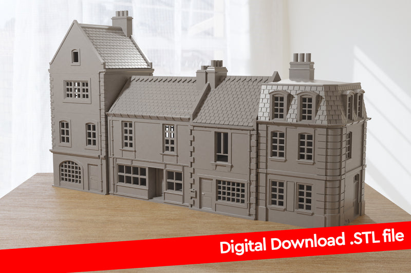 Normandy Commercial Passage Set (4 Houses) - Digital Download .STL Files for 3D Printing