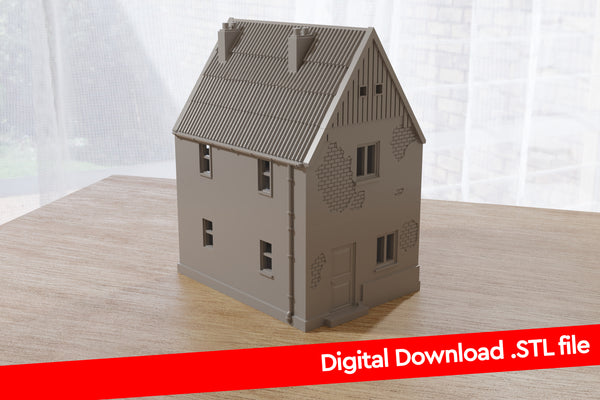 Polnisches Landhaus DS-T1 (Polnisches Dorf V1) – Digitaler Download. STL-Dateien für den 3D-Druck