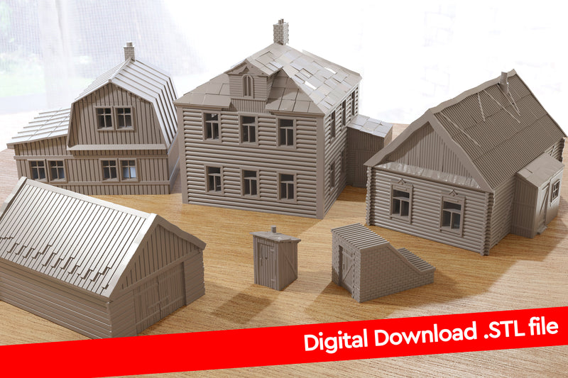 Soviet Village Set 1.0 - Digital Download .STL Files for 3D Printing