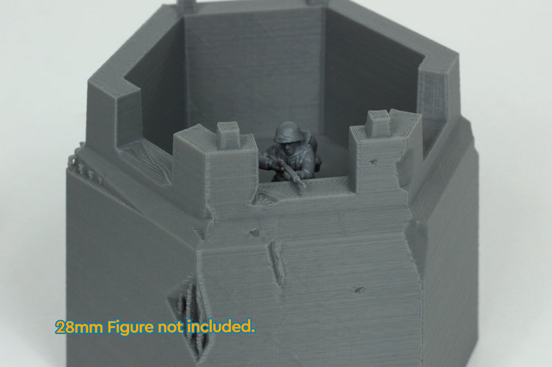 Watch Tower Bunker - Tabletop Wargaming WW2 Terrain | 15mm 20mm 28mm Miniature 3D Printed Model | Bolt Action