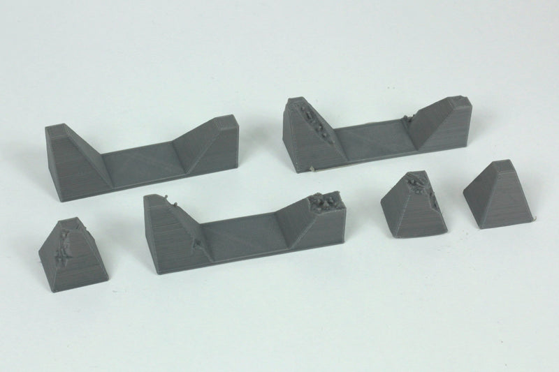 Dragontooth Concrete WW2 Obstacles Set - 28mm 3D Printed Tabletop Wargaming Terrain for games like Bolt Action and