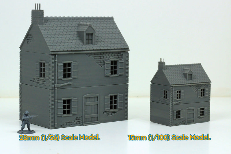 Normandy French Village House DS-T1 (Volume 1) - Tabletop Wargaming WW2 Terrain | 15mm 20mm 28mm Miniature 3D Printed Model | Flames of War