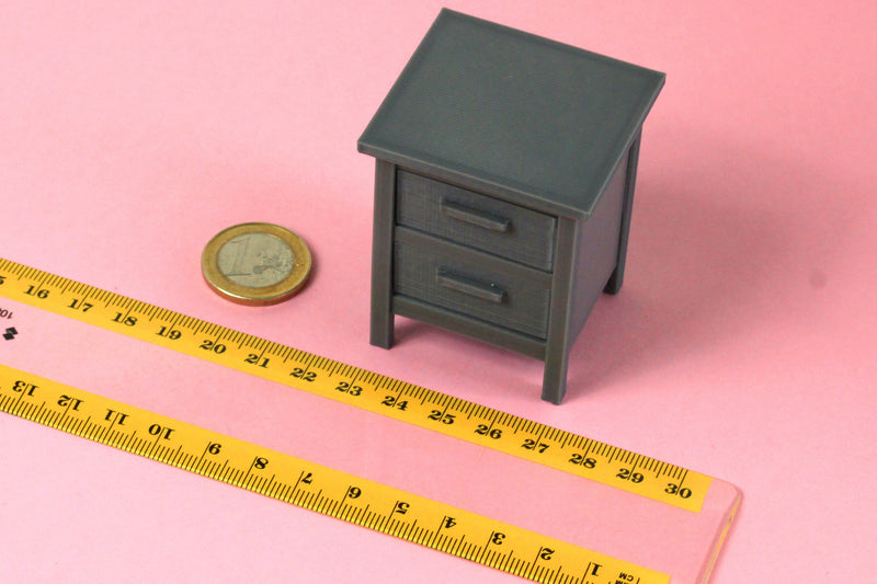 Modern Nightstand - Dollhouse Miniature 1:12 Miniature Dollhouse Furniture