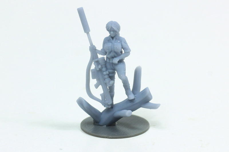 Sniper Girl 28mm/32mm Figure - Modern Wargaming Miniature for Tabletop RPG