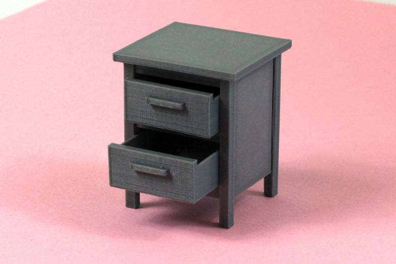 Modern Nightstand - Dollhouse Miniature 1:12 Miniature Dollhouse Furniture