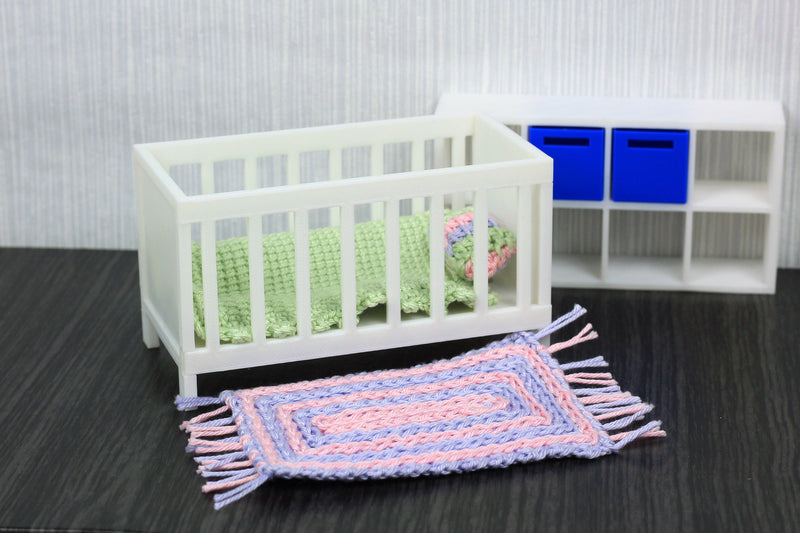 Modern Baby Bed - Dollhouse Miniature 1:12 Miniature Dollhouse Furniture