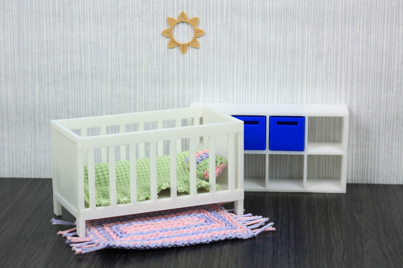 Modern Baby Bed - Dollhouse Miniature 1:12 Miniature Dollhouse Furniture