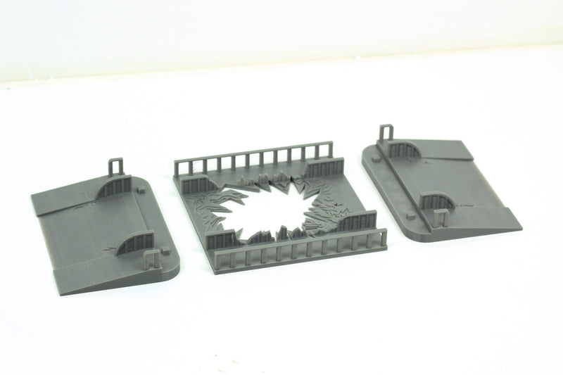 Flat Steel Bridge - Tabletop Wargaming WW2 Terrain Miniature | 15mm 20mm 28mm | 3D Printed Model