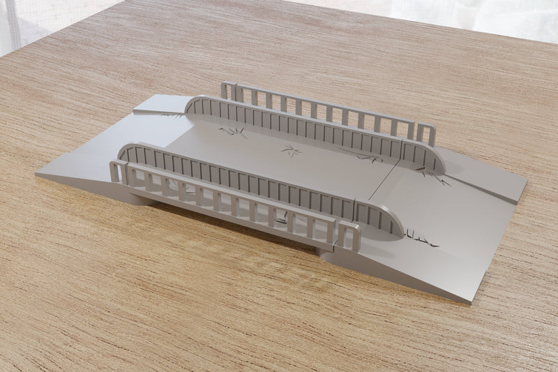 Flat Steel Bridge - Tabletop Wargaming WW2 Terrain Miniature | 15mm 20mm 28mm | 3D Printed Model