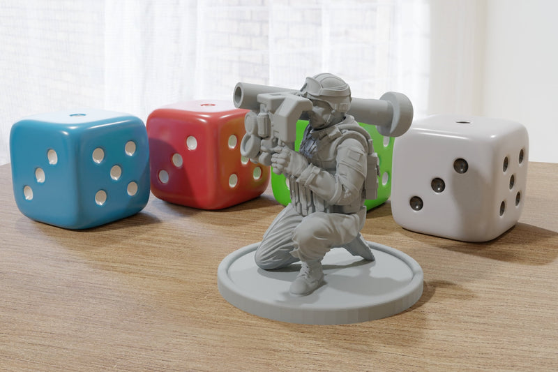 Javelin Soldier 28mm/32mm Minifigures - Modern Wargaming Miniature for Tabletop RPG