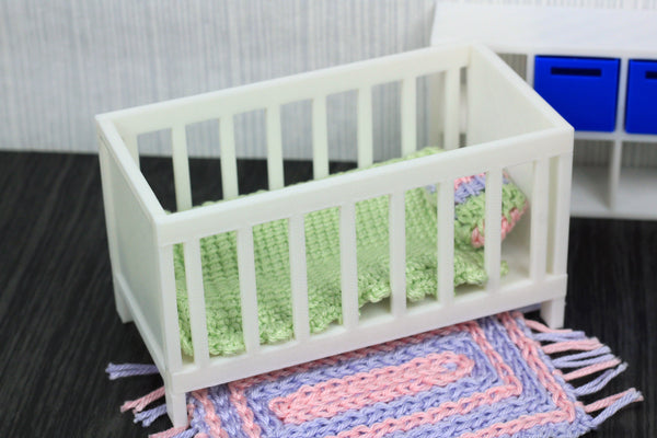 Modern Baby Bed - Dollhouse Miniature 1:12 Miniature Dollhouse Furniture