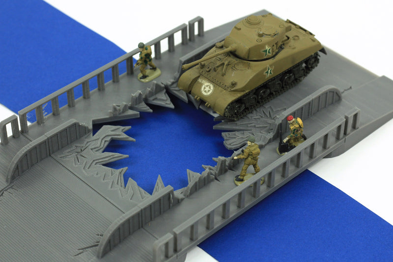 Flat Steel Bridge - Tabletop Wargaming WW2 Terrain Miniature | 15mm 20mm 28mm | 3D Printed Model