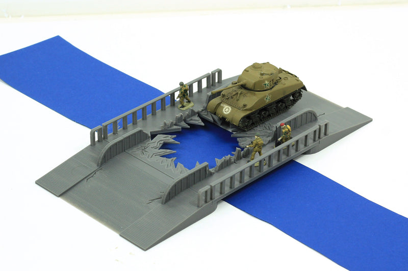 Flat Steel Bridge - Tabletop Wargaming WW2 Terrain Miniature | 15mm 20mm 28mm | 3D Printed Model