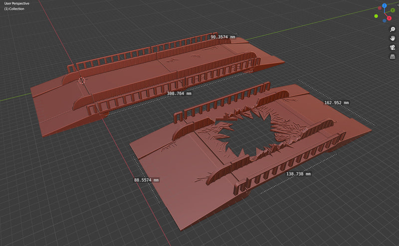 Flat Steel Bridge - Tabletop Wargaming WW2 Terrain Miniature | 15mm 20mm 28mm | 3D Printed Model