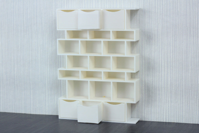 Modern Bookshelf Zig Zag - Dollhouse Miniature 1:12 Miniature Dollhouse Furniture