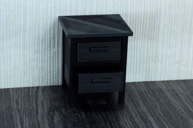 Modern Nightstand - Dollhouse Miniature 1:12 Miniature Dollhouse Furniture