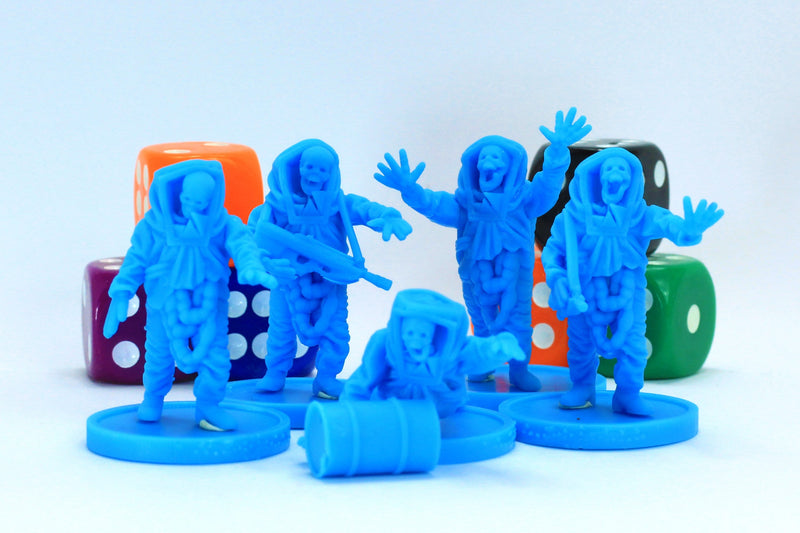Zombies in Biohazard Suits ZONA ALFA - Modern Wargaming Miniatures for Tabletop RPG - 20mm / 28mm / 32mm Scale Minifigures