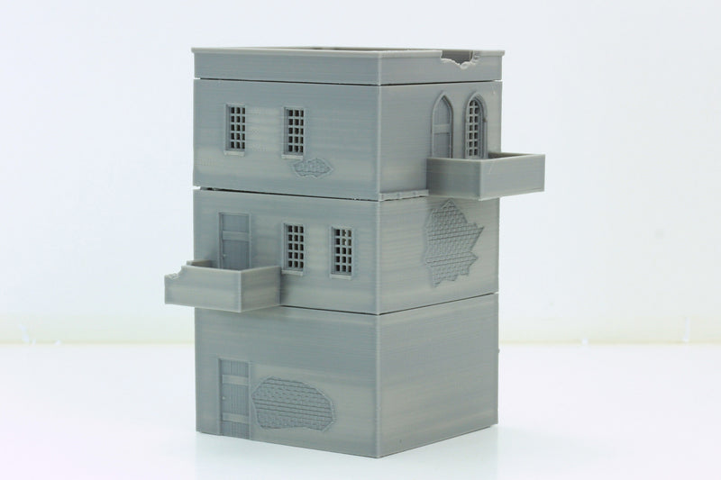 Arab Urban Building - Corner House - Tabletop Wargaming Terrain - Miniature Gaming - 3D Printed