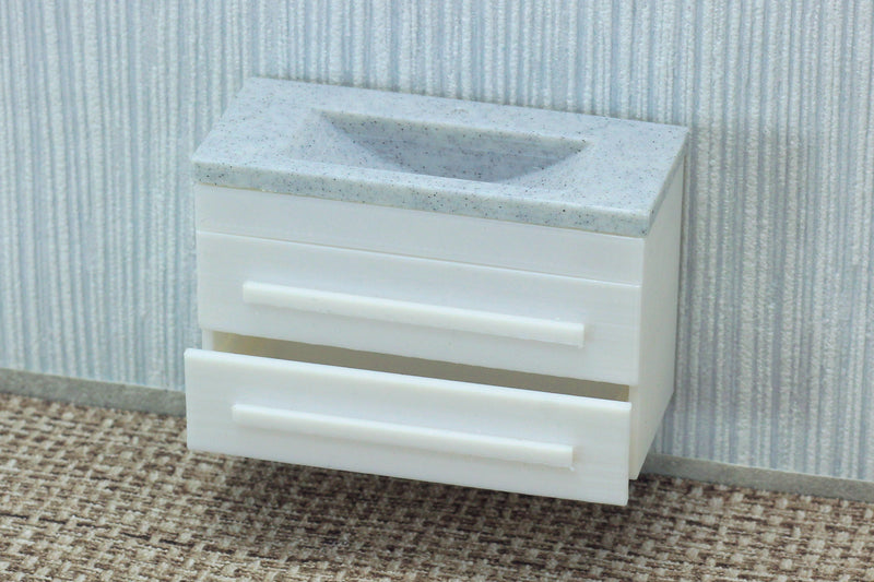 Marble Sink with Main Cabinet - Dollhouse Miniature 1:12 Miniature Dollhouse Furniture