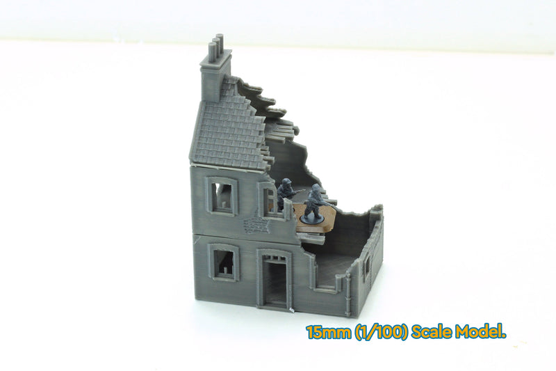Normandy French Village House DS-T5 (VOLUME 2) - Tabletop Wargaming Terrain | Destroyed - Intact | 3D Printed Miniature | Flames of War