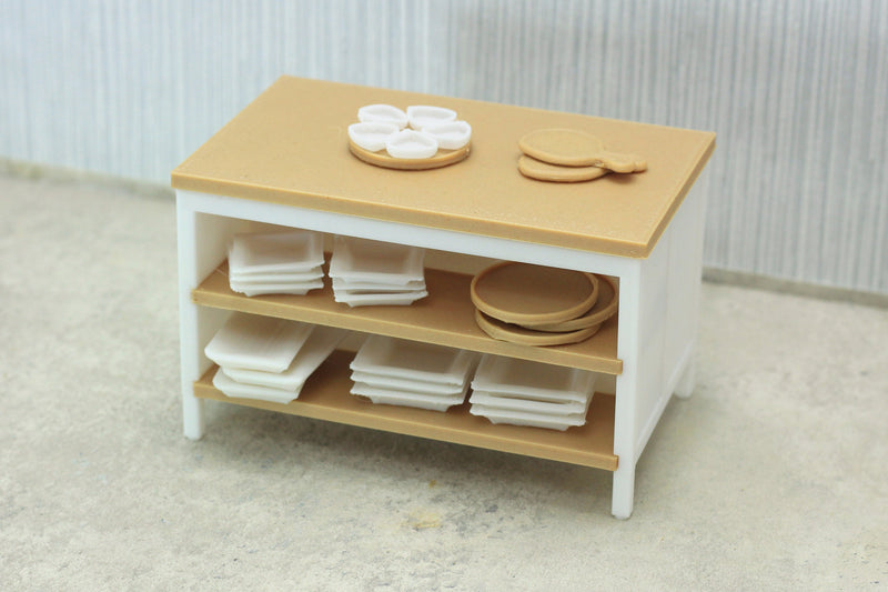 Kitchen Work Island - Dollhouse Miniature 1:12 Miniature Dollhouse Furniture