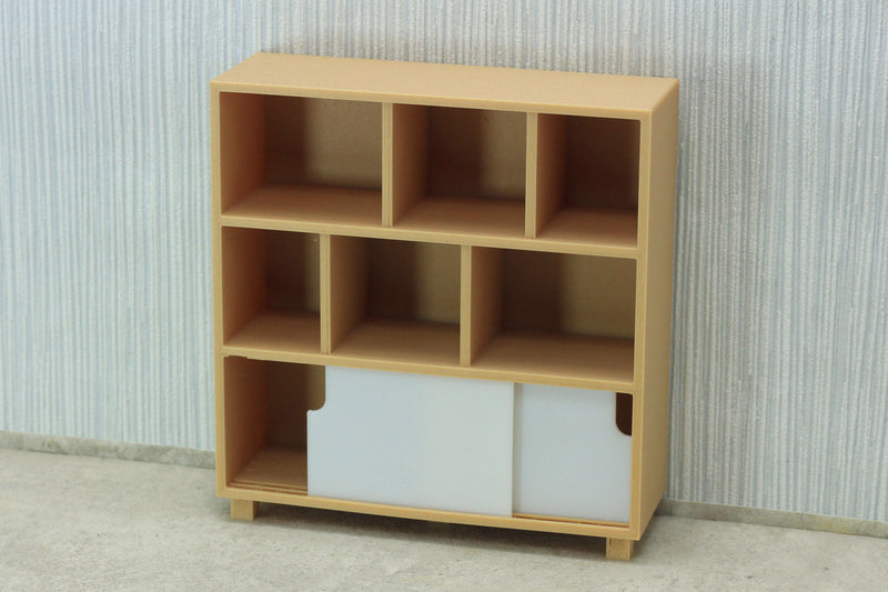 Bookshelf with Sliding Doors - Dollhouse Miniature 1:12 Miniature Dollhouse Furniture