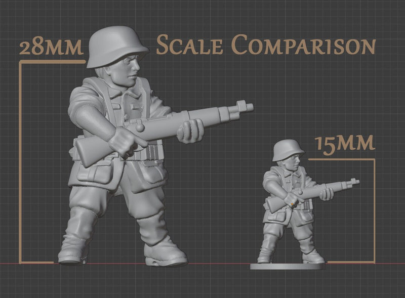 German Troops AT Team - 28mm Wargaming Minifigures - Compatible with WW2 Tabletop Games like Bolt Action