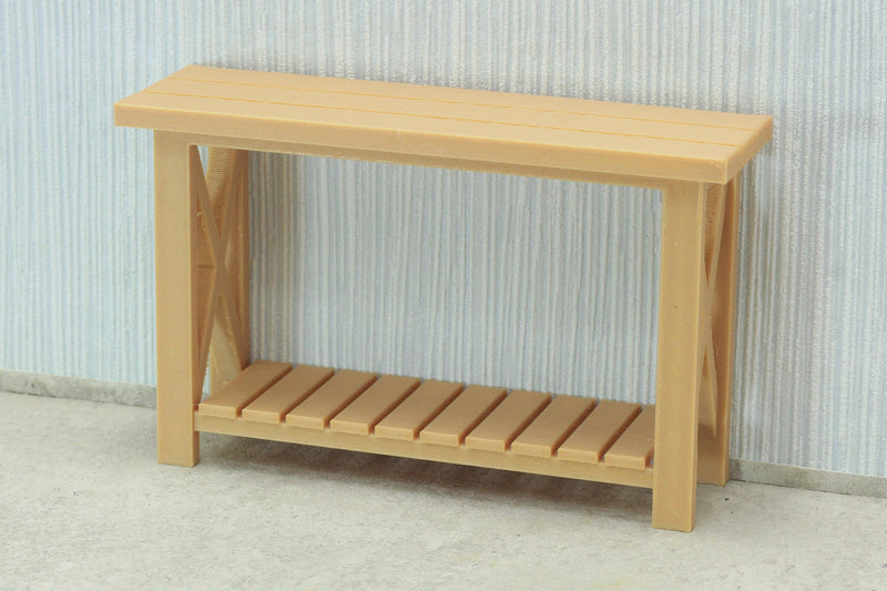 Rustic Entryway High Table - Dollhouse Miniature 1:12 Miniature Dollhouse Furniture - 3D Printed Wood